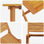 Folding Bistro Set Folding 3 pcs Brown Solid Acacia Wood