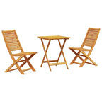 Folding Bistro Set Folding 3 pcs Brown Solid Acacia Wood