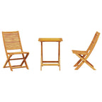 Folding Bistro Set Folding 3 pcs Brown Solid Acacia Wood