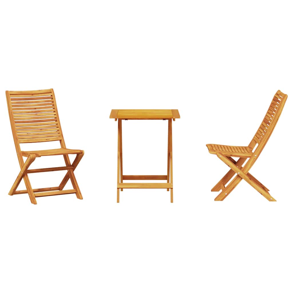 Folding Bistro Set Folding 3 pcs Brown Solid Acacia Wood