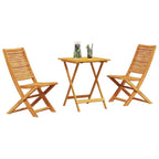 Folding Bistro Set Folding 3 pcs Brown Solid Acacia Wood