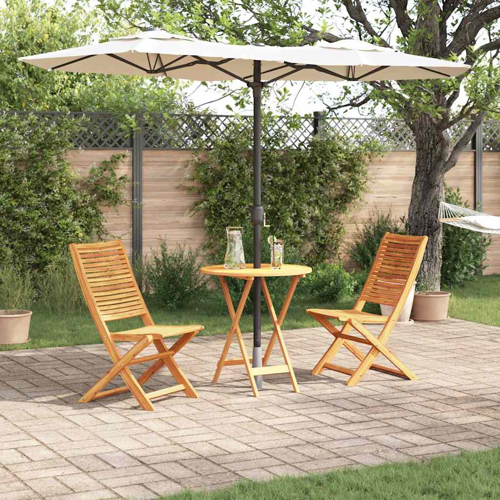 Folding Bistro Set Folding 3 pcs Brown Solid Acacia Wood