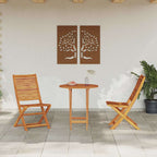 Folding Bistro Set Folding 3 pcs Brown Solid Acacia Wood