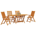 Garden Dining Set Folding 5 pcs Brown Solid Acacia Wood