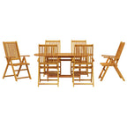 Garden Dining Set Folding 7 pcs Brown Solid Acacia Wood
