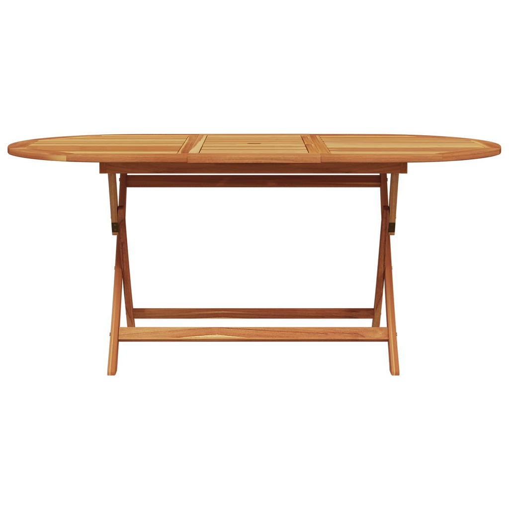 Garden Dining Set Folding 7 pcs Beige Solid Acacia Wood