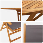 Garden Dining Set Folding 5 pcs Anthracite Solid Acacia Wood