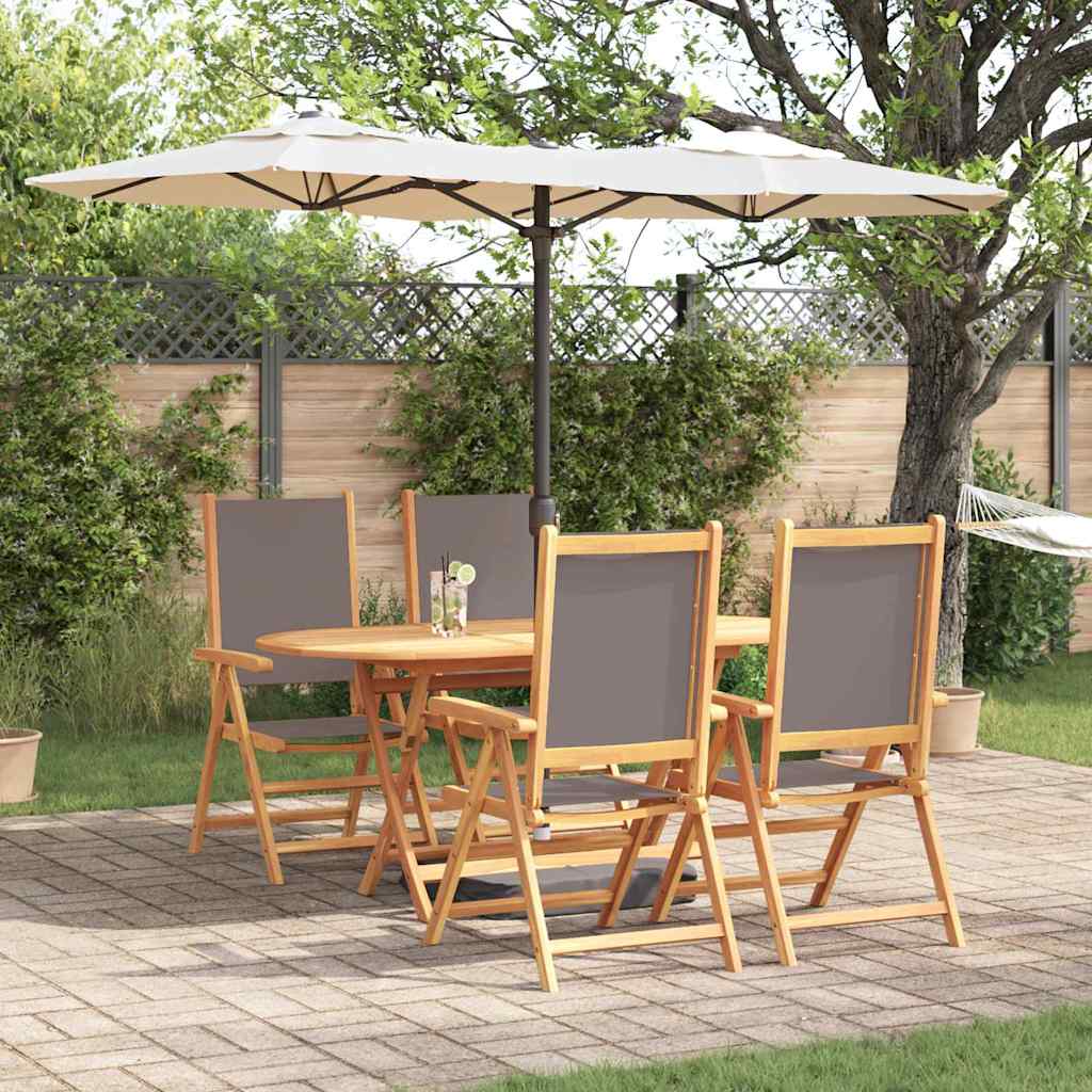 Garden Dining Set Folding 5 pcs Anthracite Solid Acacia Wood