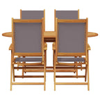 Garden Dining Set Folding 5 pcs Anthracite Solid Acacia Wood