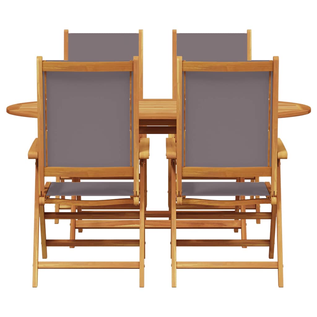 Garden Dining Set Folding 5 pcs Anthracite Solid Acacia Wood