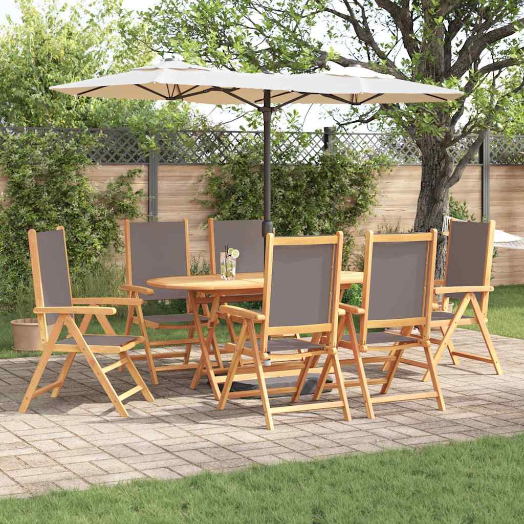 Garden Dining Set Folding 7 pcs Anthracite Solid Acacia Wood