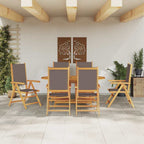 Garden Dining Set Folding 7 pcs Anthracite Solid Acacia Wood