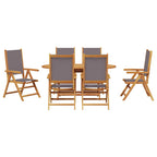 Garden Dining Set Folding 7 pcs Anthracite Solid Acacia Wood