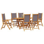 Garden Dining Set Folding 7 pcs Anthracite Solid Acacia Wood