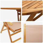 Garden Dining Set Folding 7 pcs Taupe Solid Acacia Wood