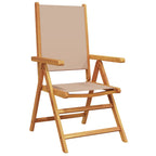 Garden Dining Set Folding 7 pcs Taupe Solid Acacia Wood