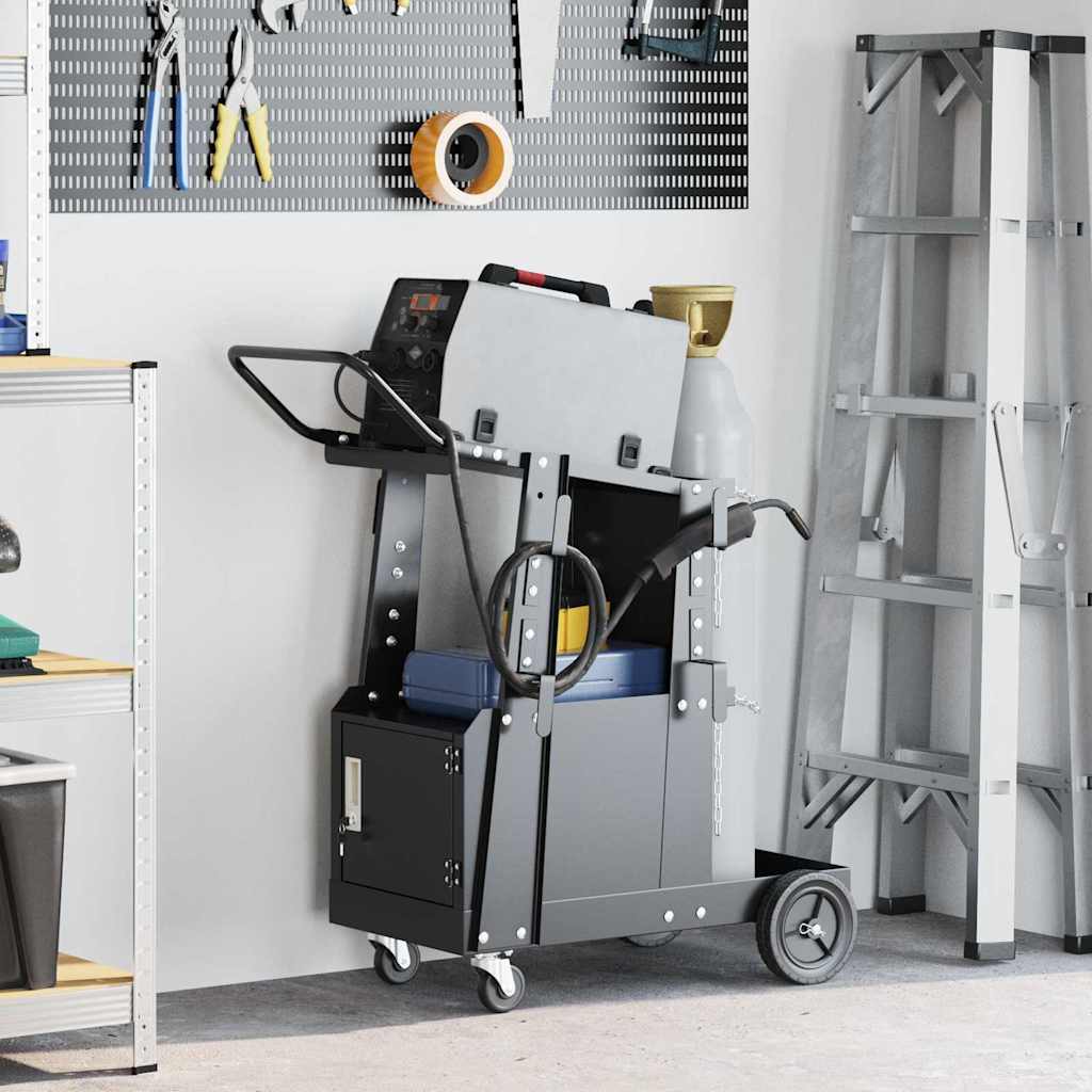 Welding Trolley Black 91 x 47 x 96 cm Steel
