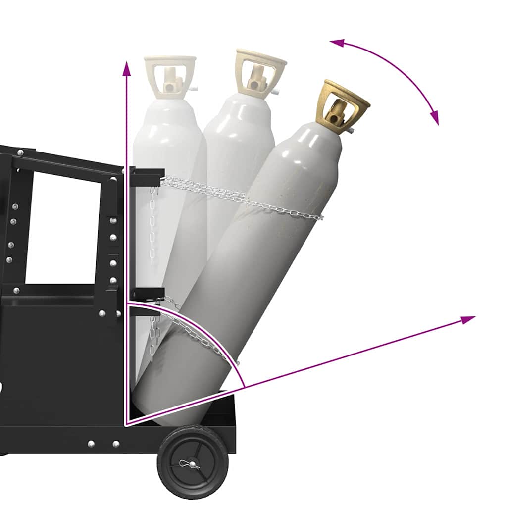 Welding Trolley Black 91 x 47 x 96 cm Steel