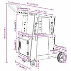 Welding Trolley Black 91 x 47 x 96 cm Steel