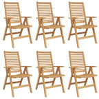 Garden Chair 6 pcs Brown 52 x 64.5 x 108 cm Solid teak wood