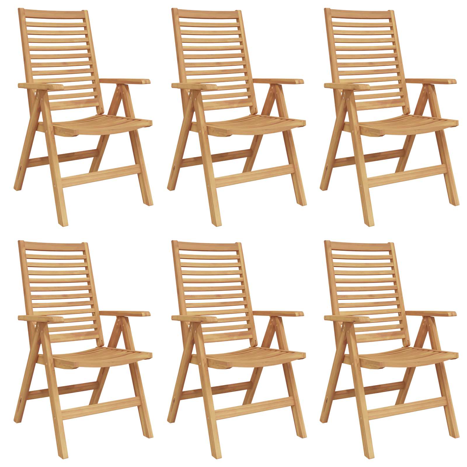 Garden Chair 6 pcs Brown 52 x 64.5 x 108 cm Solid teak wood