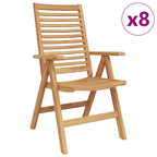 Garden Chair 8 pcs Brown 52 x 64.5 x 108 cm Solid teak wood
