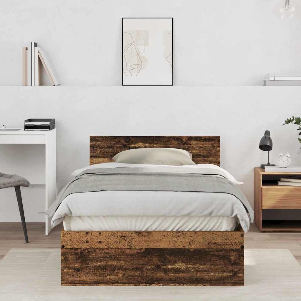 Bed Frame Old Wood 203 x 104 x 70 cm Engineered Wood