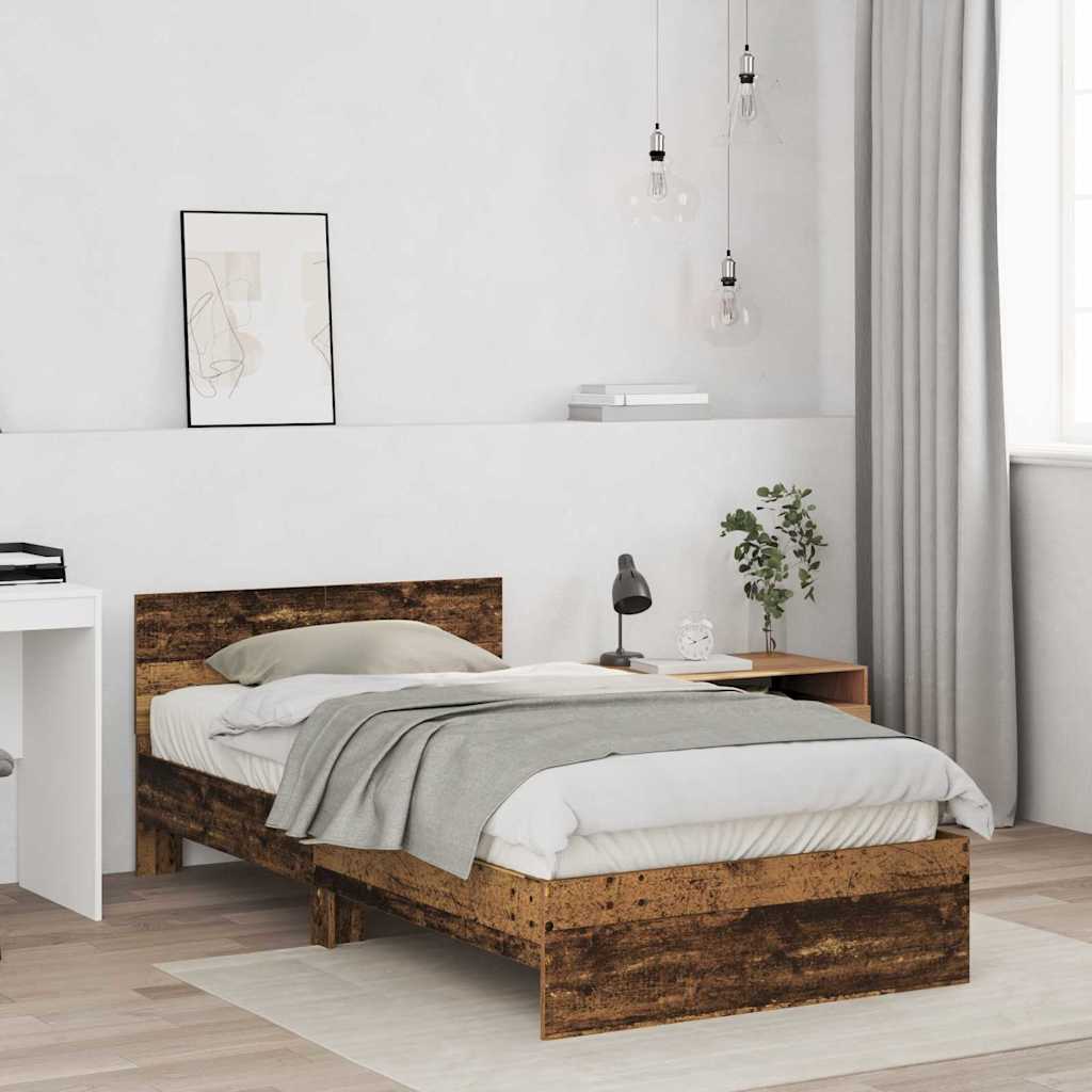Bed Frame Old Wood 203 x 104 x 70 cm Engineered Wood