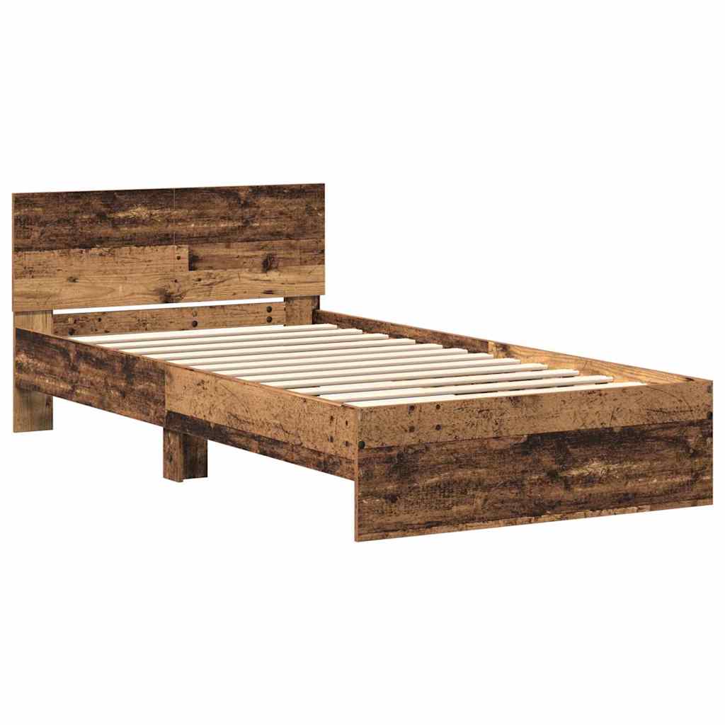 Bed Frame Old Wood 203 x 104 x 70 cm Engineered Wood