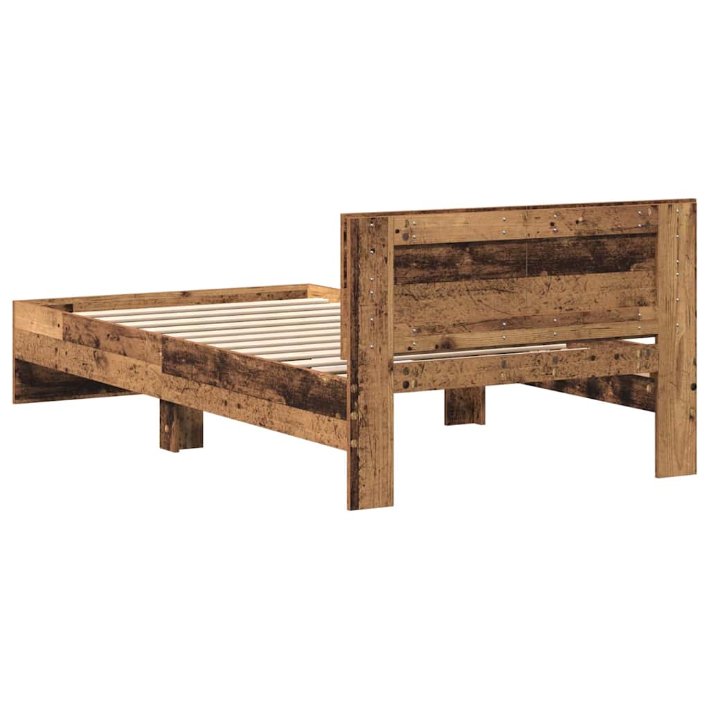 Bed Frame Old Wood 203 x 104 x 70 cm Engineered Wood