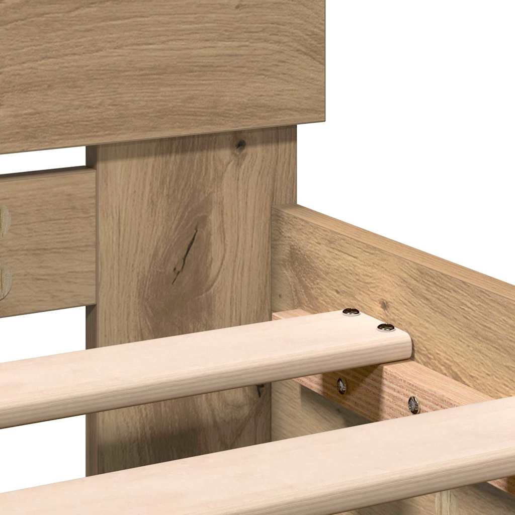 Bed Frame Artisan Oak 203 x 104 x 70 cm Engineered Wood