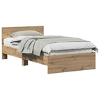 Bed Frame Artisan Oak 203 x 104 x 70 cm Engineered Wood