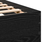 Bed Frame Black Oak 203 x 104 x 70 cm Engineered Wood