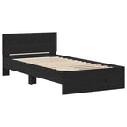Bed Frame Black Oak 203 x 104 x 70 cm Engineered Wood