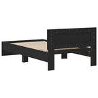 Bed Frame Black Oak 203 x 104 x 70 cm Engineered Wood