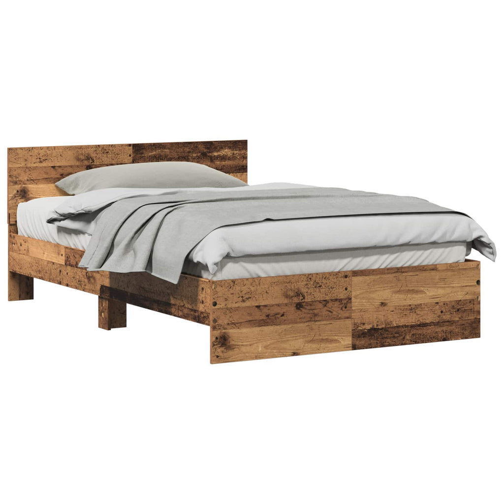 Bed Frame Old Wood 193 x 125 x 70 cm Engineered Wood