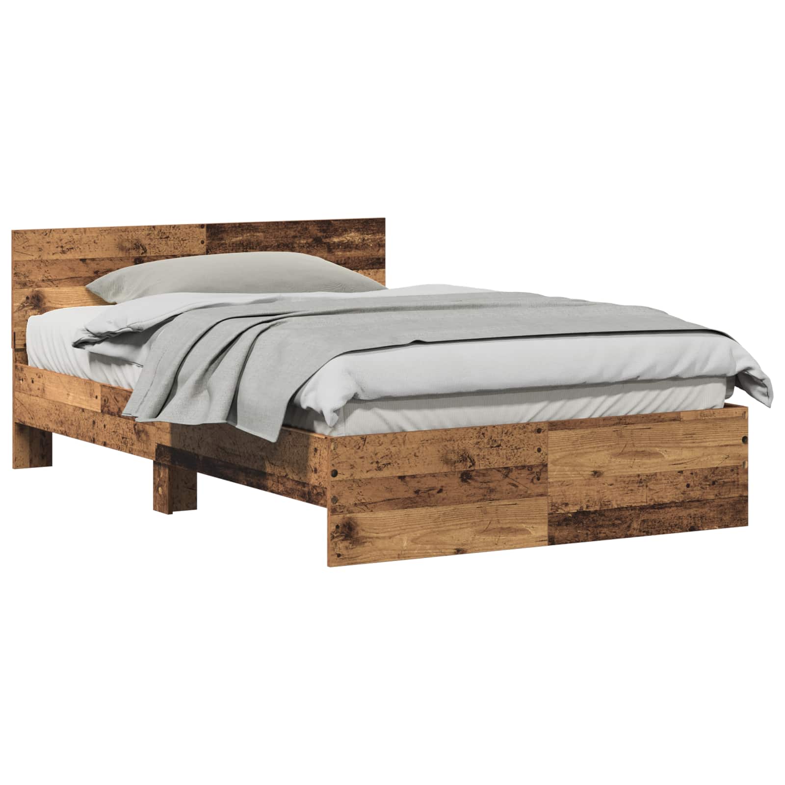 Bed Frame Old Wood 193 x 125 x 70 cm Engineered Wood