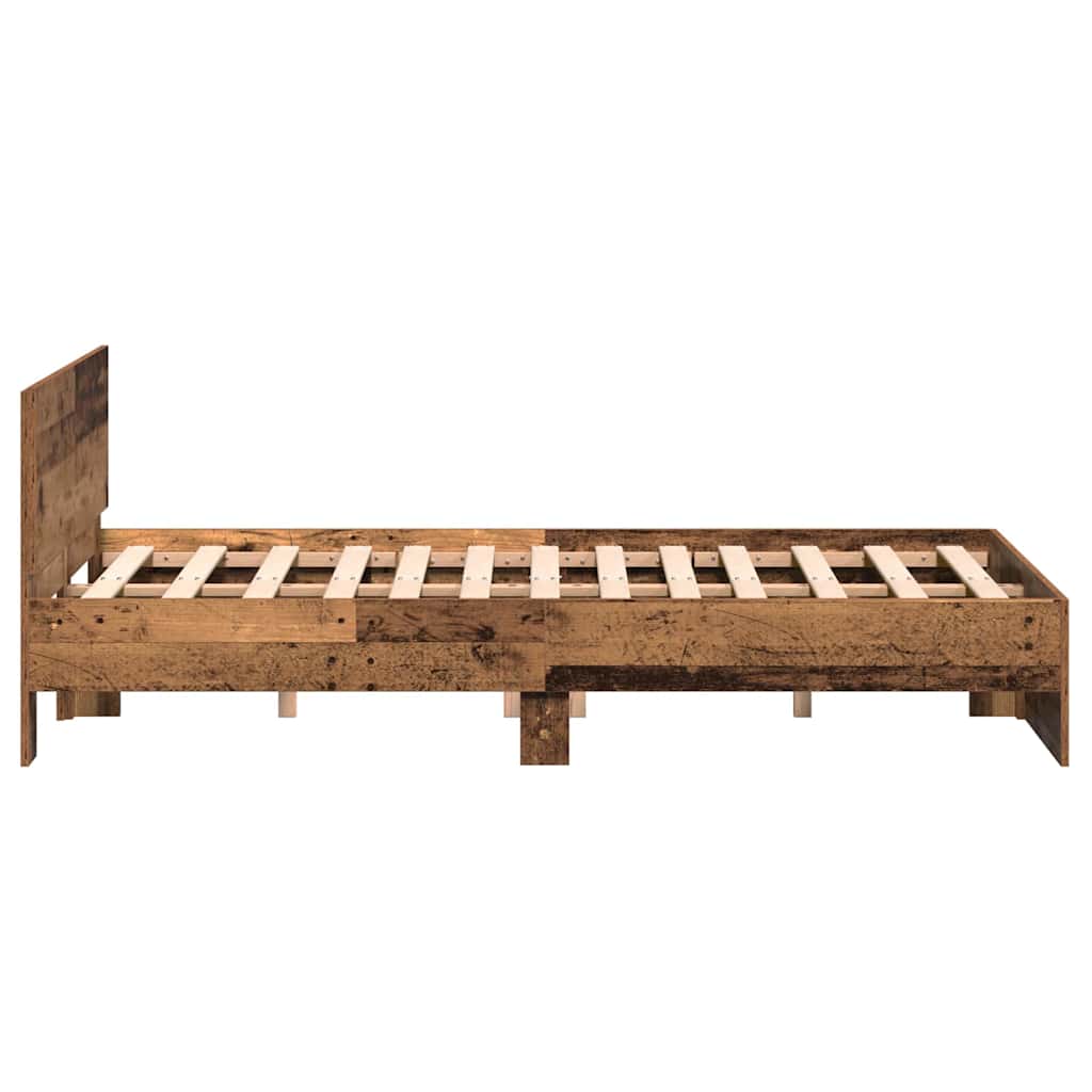 Bed Frame Old Wood 193 x 125 x 70 cm Engineered Wood