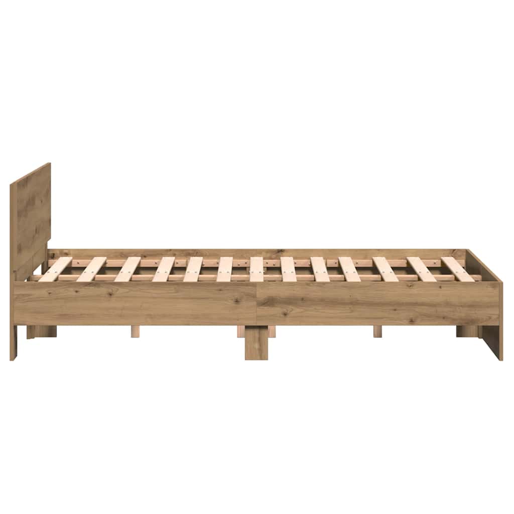 Bed Frame Artisan Oak 193 x 125 x 70 cm Engineered Wood