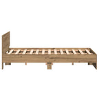 Bed Frame Artisan Oak 193 x 125 x 70 cm Engineered Wood