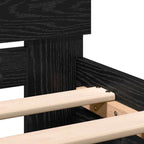 Bed Frame Black Oak 193 x 125 x 70 cm Engineered Wood