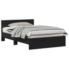 Bed Frame Black Oak 193 x 125 x 70 cm Engineered Wood