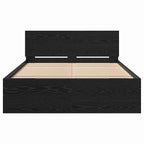 Bed Frame Black Oak 193 x 125 x 70 cm Engineered Wood