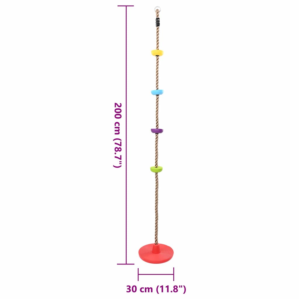 Climbing Rope Multicolour 30 x 30 x 200 cm Plastic