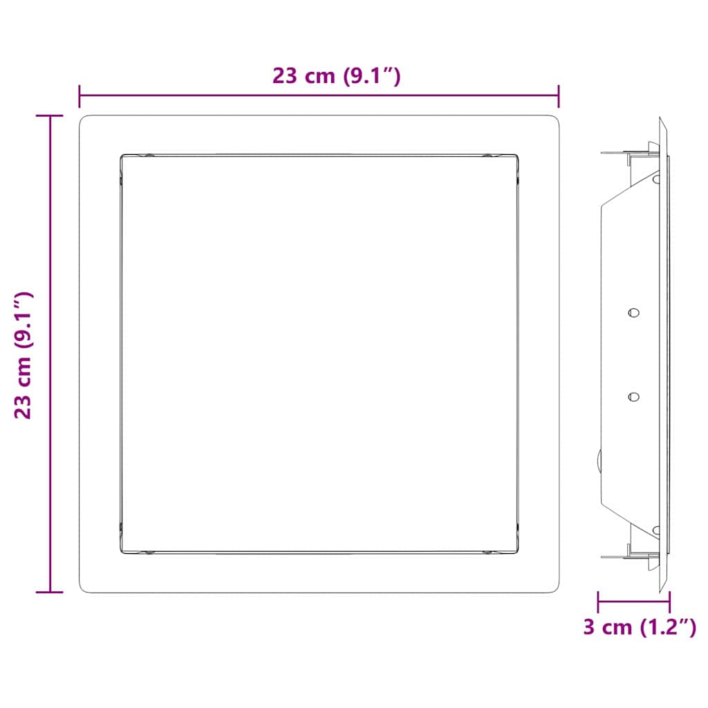 Access Panel 2 pcs White 23 x 23 x 3 cm Steel