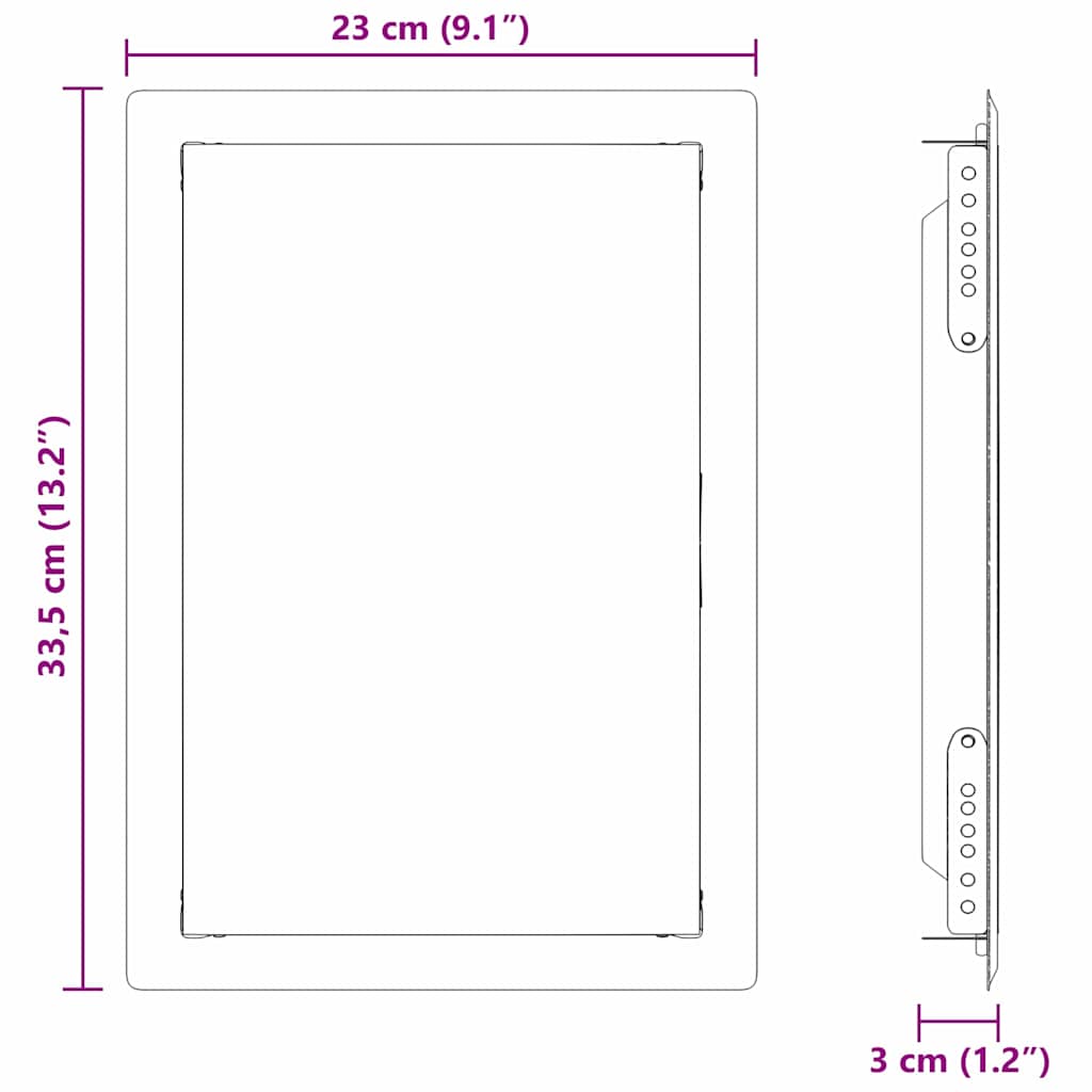Access Panel White 33.5 x 23 x 3 cm Steel