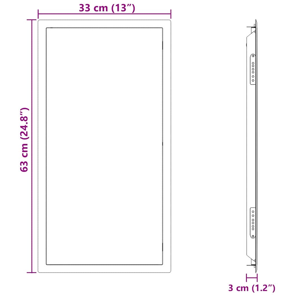 Access Panel White 63 x 33 x 3 cm Steel