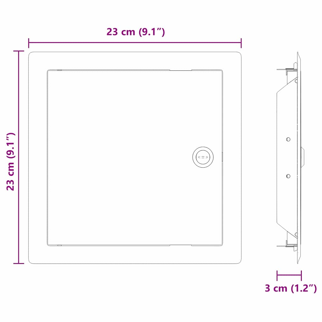 Access Panel 2 pcs White 23 x 23 x 3 cm Steel