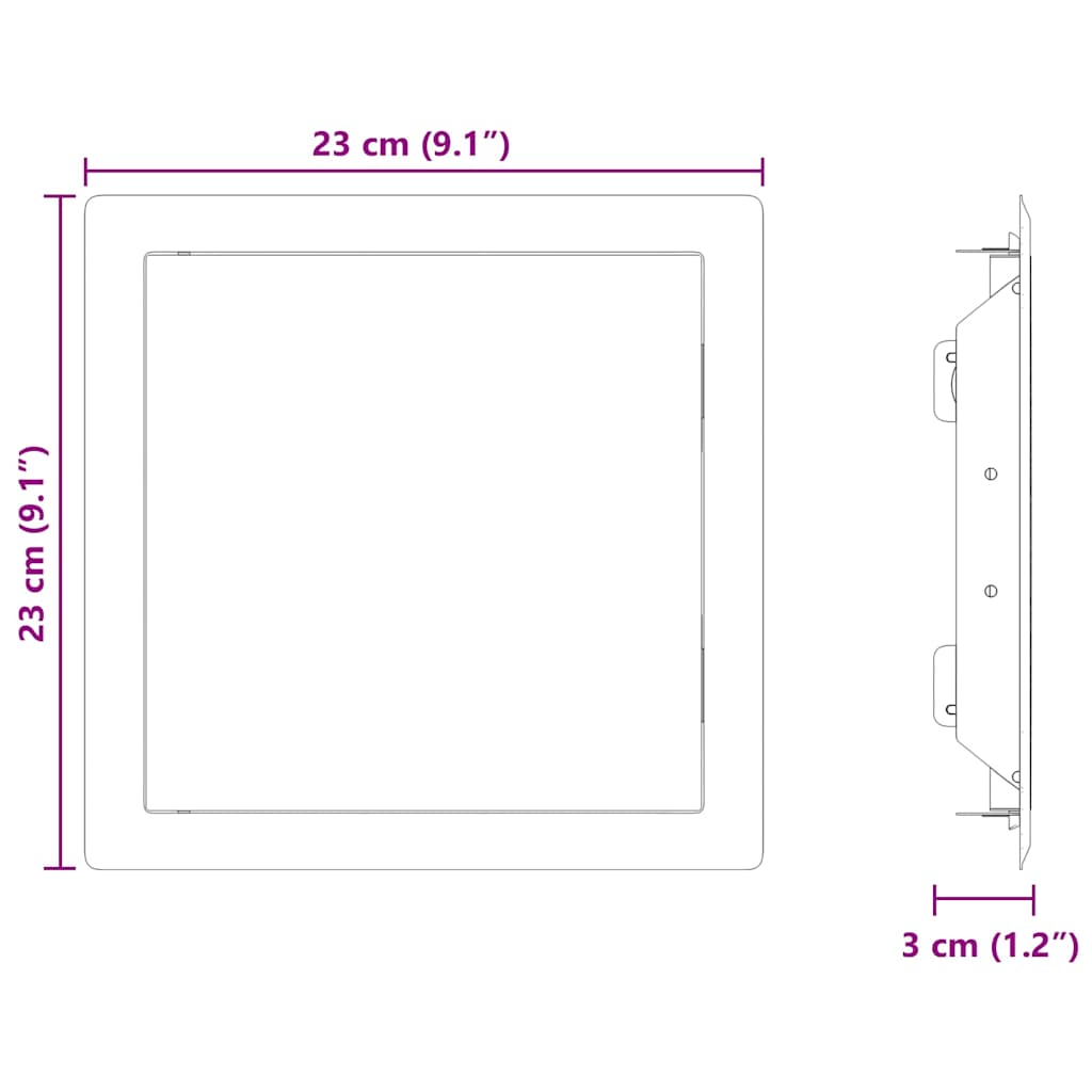 Access Panel 2 pcs White 23 x 23 x 3 cm Steel