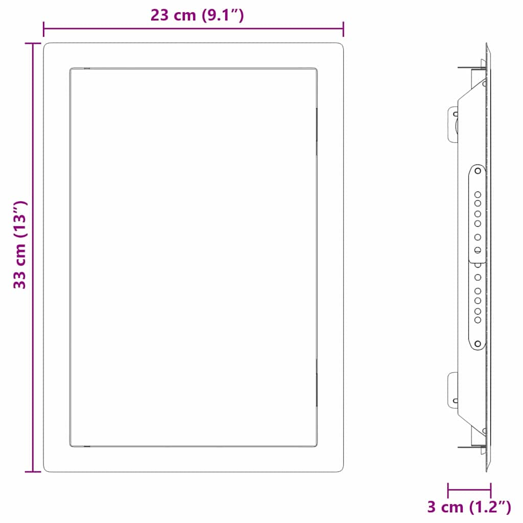 Access Panel White 33 x 23 x 3 cm Steel